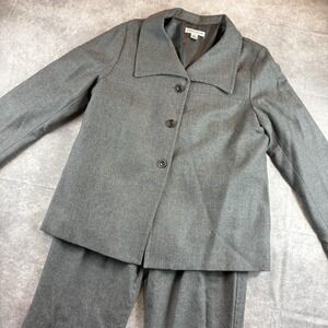 Pendleton Suit Womens 12 Gray Blazer Set 100% Virgin Wool Vintage Preppy Formal